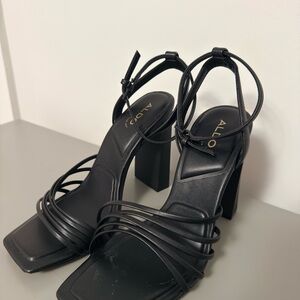 ALDO Black Strappy Block Heels